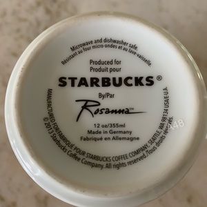 ⭐️ Collector 2013 Starbucks Rosanna Coffee Mug Gold White Diamond Argyle Square